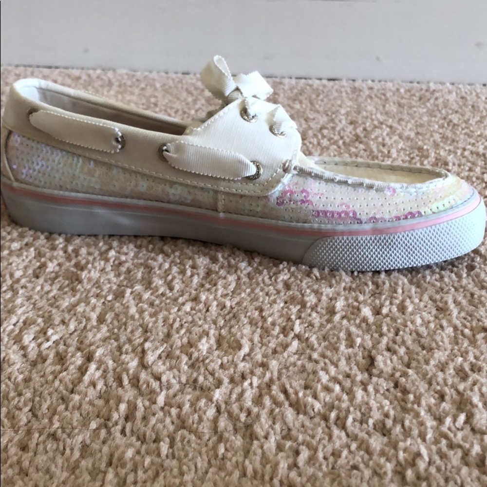 Sperry Top-Sider Bahama white sequin shoes - Picture 6 of 8